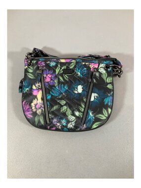 Lug Bloom Black Floral Convertible Crossbody Bag, Unisex, Detachable Strap, Mult